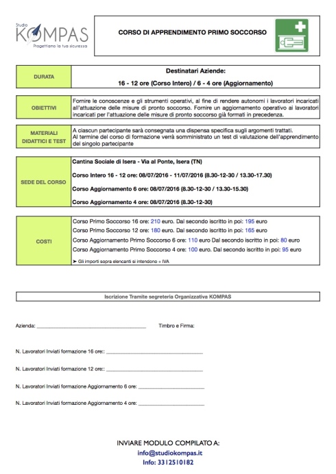 Modulo Primo Soccorso