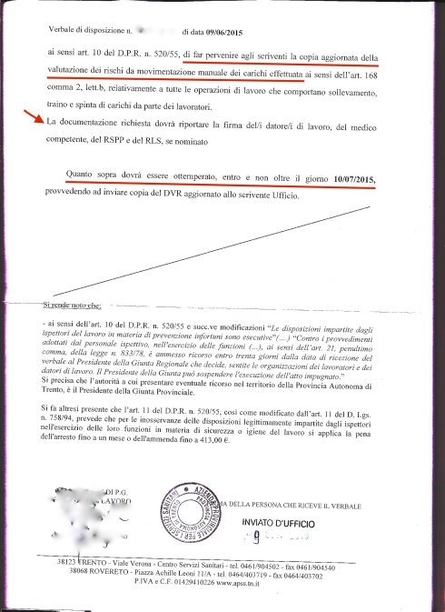 Verbale di Disposizione 