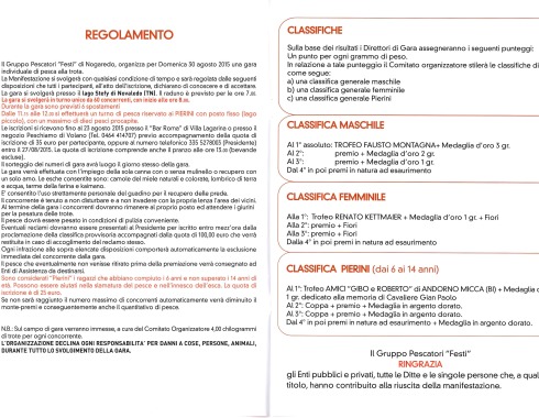 Il Regolamento della manifestazione 