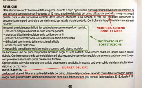 Scadenza imbracatura