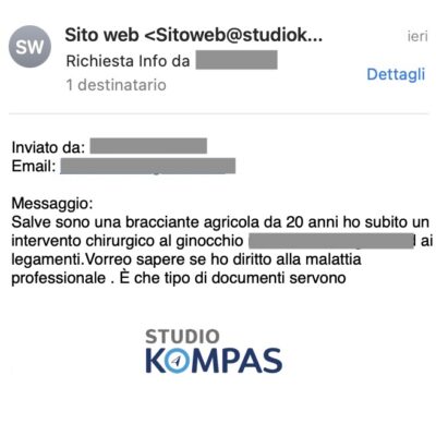 Richiesta per malattia professionale
